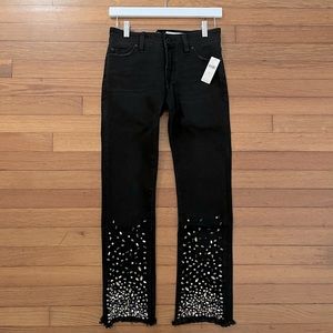 NWT Pilcro and the Letterpress Slim Straight Embellished Jeans Size 26